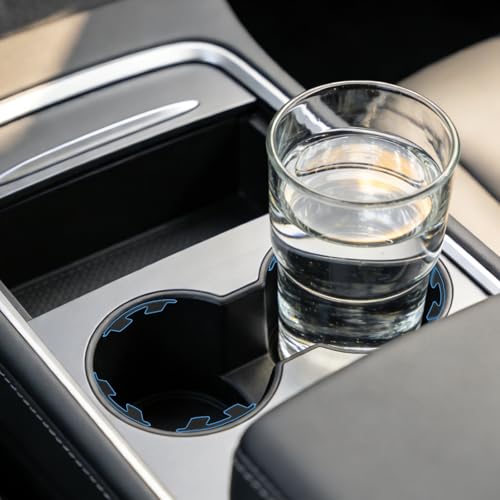 Car Cup Holder Limiter, 6Pcs Cupholder Insert for Car, Silicone Stabilizer for Water Bottles & Travel Mugs, Secure Fit with Anti-Slip Base, Universal for Most Vehicles (Black)
