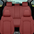 SanQing Car Seat Covers Full Set, Front and Rear Seat Covers for Cars, Waterproof Luxury Leather Auto Seat Protectors, Car Seat Cushions Fit for Most Sedans SUV Pick-up Truck (WineRed, Full Set) - color: WineRed