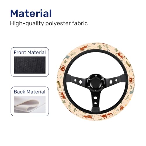 GENANY Cowgirl Western Steering Wheel Cover, Non Slip Polyester Car Wheel Protector for Car SUV Truck, Universal 15 Inch - color: Cowgirl