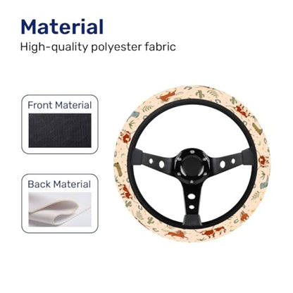 GENANY Cowgirl Western Steering Wheel Cover, Non Slip Polyester Car Wheel Protector for Car SUV Truck, Universal 15 Inch - color: Cowgirl