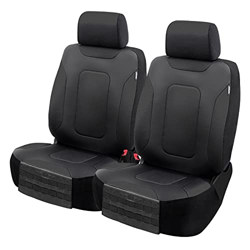 LPI Truck Colton Heavy Duty Truck Seat Covers for Front Seats, Fits Full-Size SUV or Truck, Built-in Molle Style Organizer, Semi-Custom Fit, Faux Leather, 2pcs, Black - color: Truck Front Cover Black B