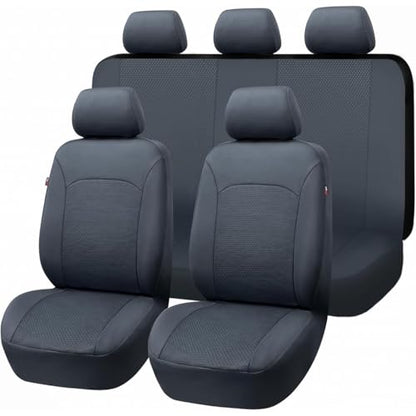 Flying Banner Car Seat Covers Front Seats Rear Bench Polyester car seat Protectors Easy installations Rear Bench Split Classic Man Lady Truck - color: Full set neoprene Solid Gray