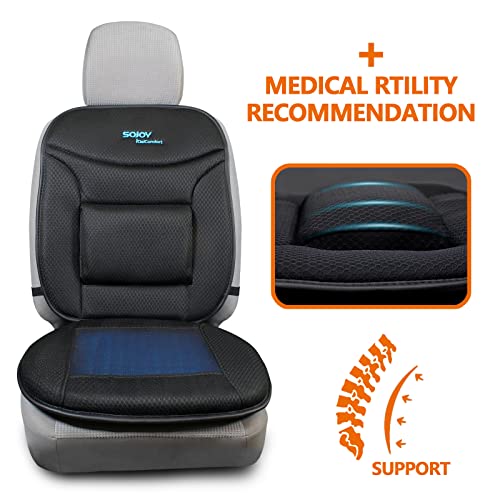 Truck Seat Cushion – Gel Memory Foam Seat Pad with Lumbar & Back Support, for Office Chair, Car & Semi-Truck, Pain Relief & All-Day Comfort