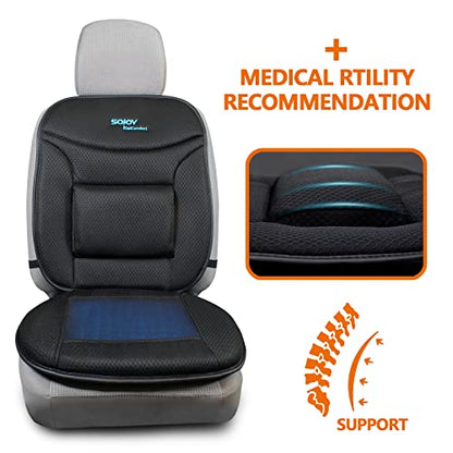 Truck Seat Cushion – Gel Memory Foam Seat Pad with Lumbar & Back Support, for Office Chair, Car & Semi-Truck, Pain Relief & All-Day Comfort