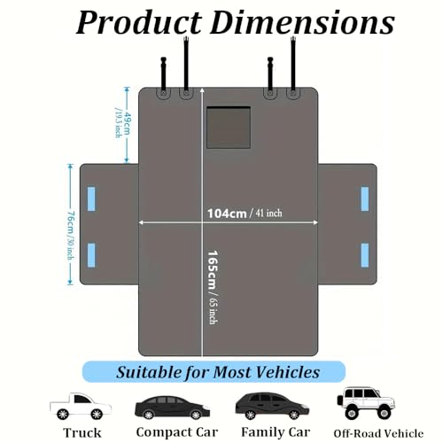 SUV Cargo Liner for Dogs for Mercedes-Benz GLS AMG GLS 63, Non-Slip Pet Cargo Cover Dog Seat Cover Mat, Back Trunk Protector Mat with Side Flaps, Easy Clean, Car Accessories