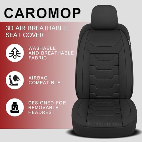 Breathable Car Seat Covers Full Seats,3D Air Mesh Cloth Seat Covers for Cars, Split Bench Compatible Car Interior Covers, Universal Fit Most Car Sedan Truck SUV(Black)