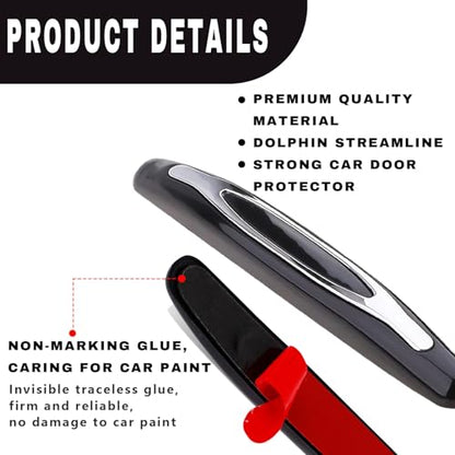4PCS Car Door Edge Guards, Anti-Scratch Car Door Protector Trim Strip with Self Adhesive, Universal Door Guards for Cars Trucks SUVs, Exterior Car Accessories (Black)
