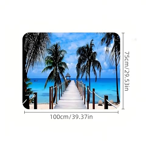 Universal Car Trunk Mat, All Weather Trunk Protection Cargo Liner, Stylish Vehicle Interior Accessories, Durable Cargo Mat Rear Trunk Line Suitable for Most Car (Tropical Coconut Beach, 29" x 39") - color: Tropical Coconut Beach