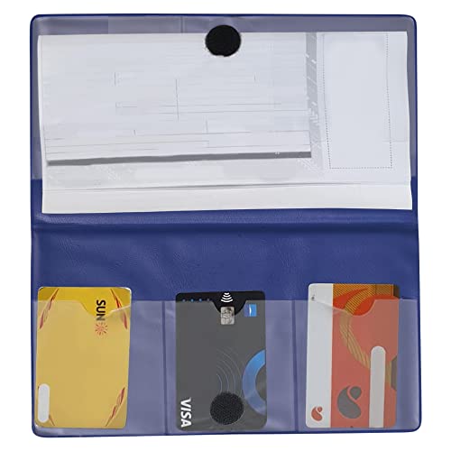 Andalus Auto Registration & Insurance Card Holder Pack of 2, Waterproof Essential Car Registration Holder with Hook & Loop Closure, Perfect for Every Vehicles Glove Boxes (Blue - 9.5" x 5.15") - color: Blue