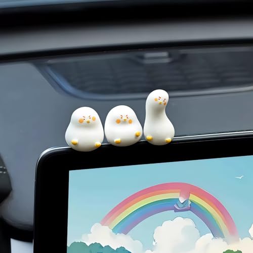 Cute Ducks Car Dashboard Decorations Accessories Charm Decor, Kawaii White Duck Figurines Decoration for Car Dash Board Display Windows Auto Motorcycle Truck Women Men Birthday Cake Toppers Ornaments - color: D2