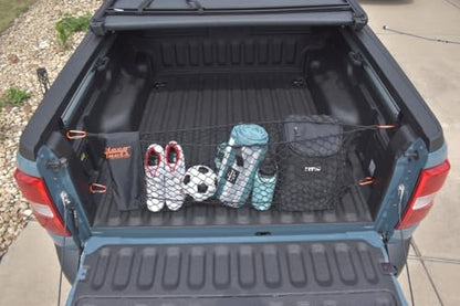 TacoNets Envelope Cargo Net for Ford Maverick - Fits 2022-Current - Upgraded 5mm Bungee - Integrated Storage Bag - Heavy Duty Carabiners - Designed in USA - style: Ford Maverick 2022+
