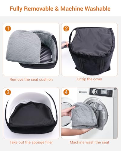 Dog Car Seat for Small Dogs, Dog Booster Seat with Extendable Backrest, Pet Car Seats up to 30 lbs, Washable Removable Cover Travel Bed with Storage Pockets and 2 Safety Leashes, Black&Grey - color: Black&Grey