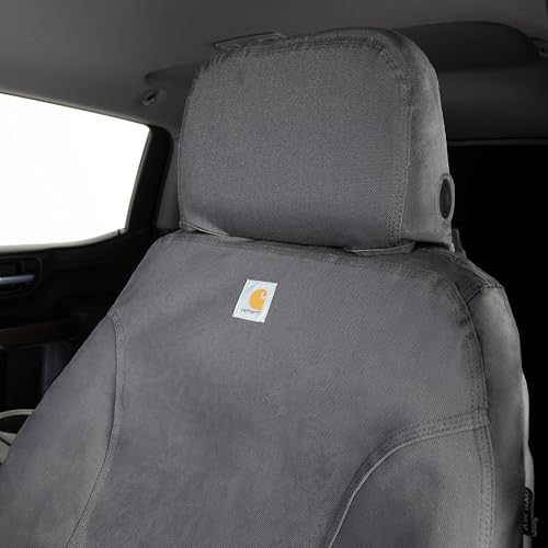 Covercraft Carhartt SeatSaver Custom Seat Covers for 2021-2026 Ford F-150 & 2022-2026 F-150 Lightning, 2023-2026 F-250/F-350/F-450/F-550-1st Row Bucket Seats, Duck Weave Gravel
