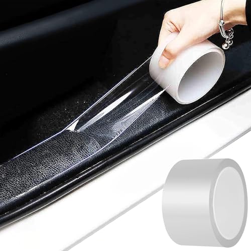 MYFAMIREA Anti-Scratch Anti-Collision Adhesive Strip Car Door Edge Guard Protector Strip Car Door Scuff Plate Protectors Transparent Invisible Tape for Rear Bumper/Door(33Ft x 2In) - color: Transparent, size: 33Ft x 2In