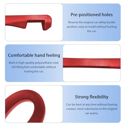 2 PCS Car Seat Gap Filler, PU Leather Car Seat Side Gap Filler to Fill The Gap Between Seat and Console, Universal Car Seat Gap Filler to Prevent Item from Falling for Most Vehicles (Red) - color: Red