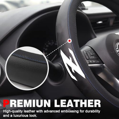 XITER Leather Steering Wheel Cover for Nissan Z 2023-2026-With "Z" LOGO - color: Nissan Z 2023-2026,With "Z" LOGO