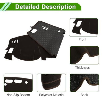 Dash Cover for Nissan Altima 2019-2025 No Hud Dashboard Cover Car Interior Anti-Slip/Anti Dust Polyester Brown 1 Pcs - color: Brown