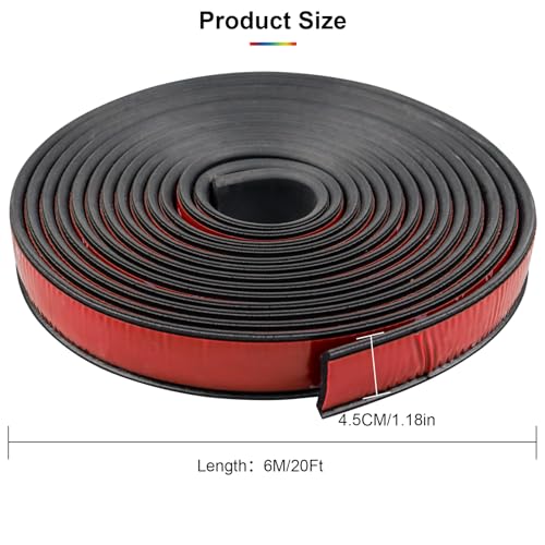 20Ft Car Wheel Arch Trim, Fender Flares Arches Wing Expander Anti-Collision Strip for Pickup SUV Fender Flare Edge Trim (4.5CM) - size: 4.5CM
