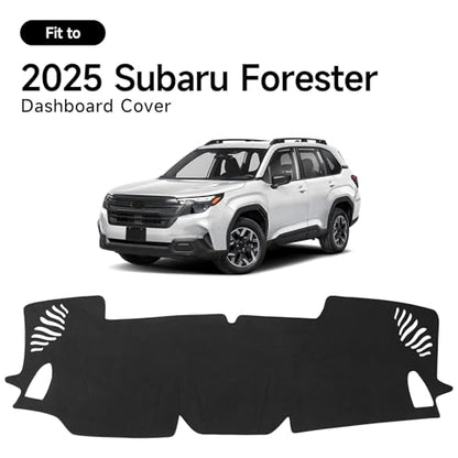 Dashboard Cover Mat for Subaru 2025 2026 Forester Accessories Black Flannel Material Anti-Slip Dash Cover Mat Sunshade Glare UV Rays Protector - size: for Subaru 2025-2026 Forester