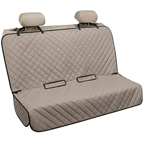 Bench Car Seat Cover Protector - Waterproof, Heavy-Duty and Nonslip Pet Car Seat Cover for Dogs with Universal Size Fits for Vehicles, Trucks & SUVs - color: KHAKI, size: 49" L × 56" W