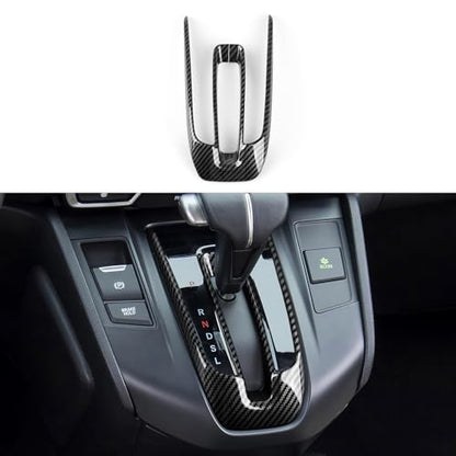 Gas Center Gear Shift Panel Decals for Honda CRV 2017 2018 2019 2020 2021 2022 Accessories CR-V ABS Carbon Fiber Interior Stickers - color: Gas Center Gear Shift, Black