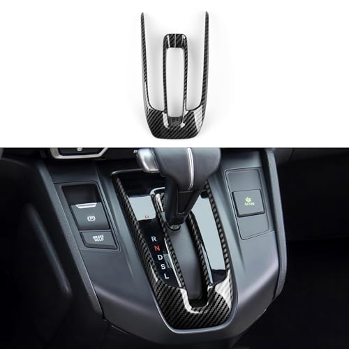 Gas Center Gear Shift Panel Decals for Honda CRV 2017 2018 2019 2020 2021 2022 Accessories CR-V ABS Carbon Fiber Interior Stickers - color: Gas Center Gear Shift, Black