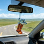 Cowboy Boot Car Charm Country Rear View Mirror Wildflower Bouquet Car Mirror Charm Western Car Accessories Blue Bow Hanging Cute Car Decor Ornament Pendent for Women Man