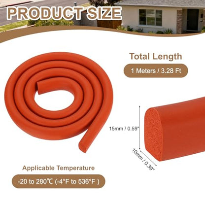 uxcell 3.28 ft Foam Backer Rod, 0.39" x 0.59" D-Shaped Solid Joint Filler, Foam Seal Strips for Caulk Saver, Rope Caulk Cement Crack Filler, Red - size: 3.28 ft x 0.39" x 0.59"