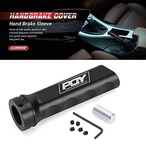 Aluminum Handbrake Cover Hand Brake Sleeve Handle Protector Universal Black - color: black