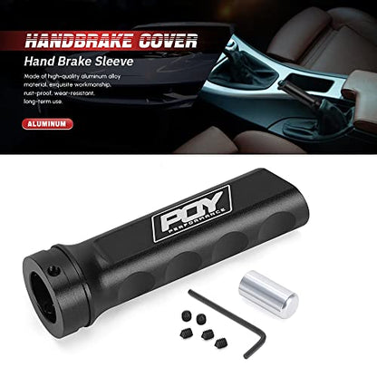 Aluminum Handbrake Cover Hand Brake Sleeve Handle Protector Universal Black - color: black