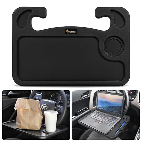 EcoNour Steering Wheel Desk Tray Compatible for Toyota RAV4 2019-2025 |Car Laptop Mount Tray with Pen Holder | Food & Drink Holder | Multipurpose Travel Car Accessories - size: Fit for Toyota RAV4 2019-2025