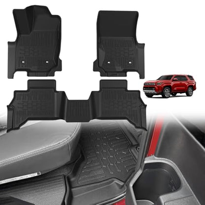 TripleAliners Fit for Toyota 2025 2026 4Runner Accessories Floor Mats All Weather Liners Custom Fit TPE Heavy-Duty 1st&2nd Row Waterproof Anti-Slip Floor Liners (Only for 5 Seats) Not for Hybrid Model - size: 4Runner | 5-Seat | 2025+