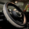 Large Size Bling Comfy Steering Wheel Cover with Jumbo Crystal Rhinestones, Anti-Slip Diamond Leather, 15.5-15.75 Inch (Silver) - color: 1.Silver, size: Large Size[15 1/2''-15 3/4'']