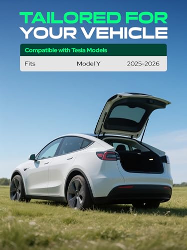 YHTAUTO Rear Lower Storage Trunk Mat Compatible with Tesla Model Y Juniper 2025 2026, TPE Floor Liners All Weather Custom Fit, Black - style: Rear Lower Storage Mat