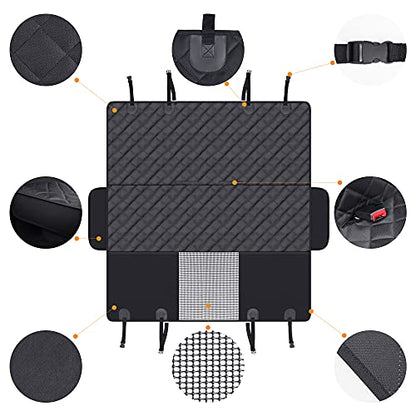 GXT Dog Back Seat Cover Protector for Cars SUV and Trucks with Mesh Window, Scratchproof Nonslip and Waterproof Material(Black) - color: black, style: Seat Cover Only