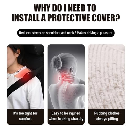 Yourkar 2 PCS Car Seat Belt Cover, Soft Auto Seatbelt Protector for a More Comfortable Driving, Warm Plush Seatbelt Shoulder Neck Pad Cushion Fit for All Cars, Car Accessories (Black)