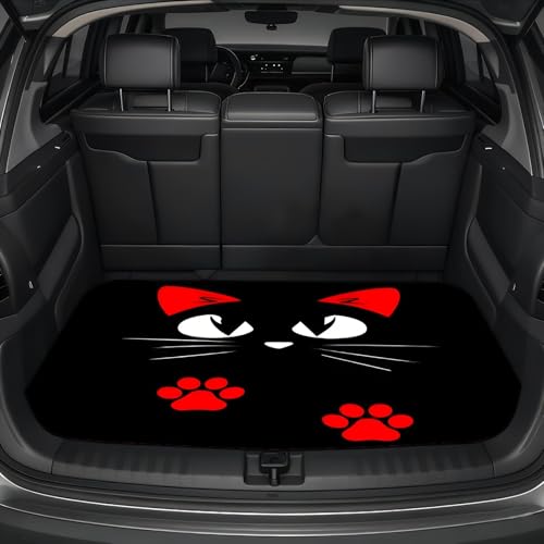 Universal Car Trunk Mat 29" x 39", Cute Red Cat All Weather Trunk Protection Cargo Liner, Durable Cargo Mat Rear Trunk Liner, Stylish Vehicle Interior Accessories Suitable for Most Car Models - color: Cute Red Cat