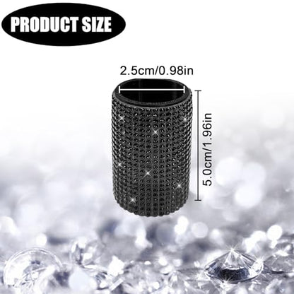 1 Pack Upright Car Chapstick Holder, Bling Insulating Lip Balm Holder,Rhinestone Car Accessories for Women Interior,Suitable for Most Vehicles.(Black)