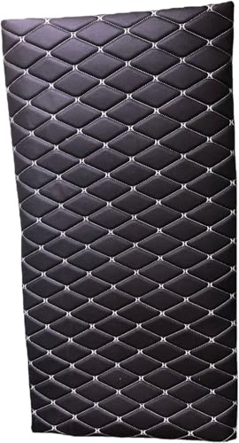 Quilted Foam Vinyl Fabric Classic Pattern with 0.23" Sponge Backing, 59" W × 39" L Faux Leather Fabric for Car Headliner, Furniture Upholstery, Headboards,Diamond 2" x 3" - color: Black&white