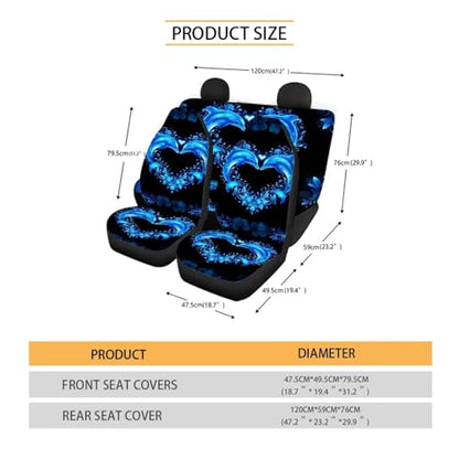 Blue Dolphin Car Seat Covers Full Set of 4 Pcs Neon Dolphin Car Accessories for Women Men Auto Front Rear Seat Breathable Bucket Seat Cover Automotive Cushion Pads Universal Fit - color: Blue Neon Dolphin