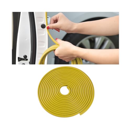 Osilly Car Door Edge Guards, 16Ft Rubber Seal Car Door Edge Trim, U Shape Door Edge Protector Guard, Aluminum Weather Proofing Automotive Door Edge Molding Protection for Most Car (Yellow) - color: Yellow, size: Style A-16FT