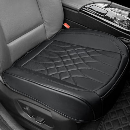 BOPUOVRE 1-Pack Leather Front Car Seat Covers - Bottom Car Seat Covers Fully Wrapped, Non-Slip and Waterproof, Fits Most Vehicles Black - color: black, size: 1 piece