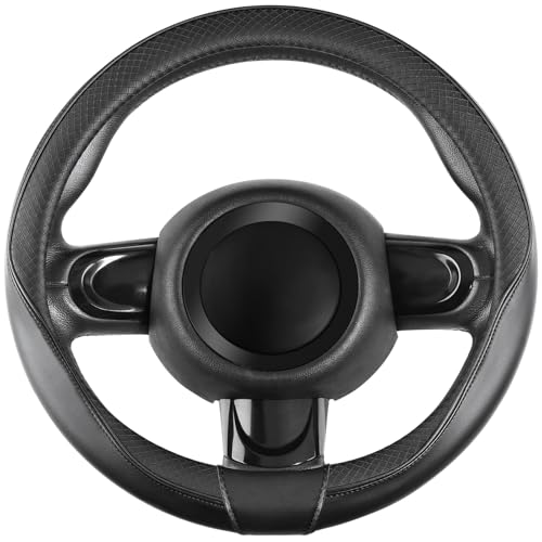 SEG Direct Steering Wheel Cover 14-14.25 inch (35.5-36 cm) Small Size, Microfiber Leather, Non-Slip Comfortable Grip, Fits Cars Prius Civic Model 3 Model Y Camaro, Black - color: Black, size: Small size [14''-14 1/4'']