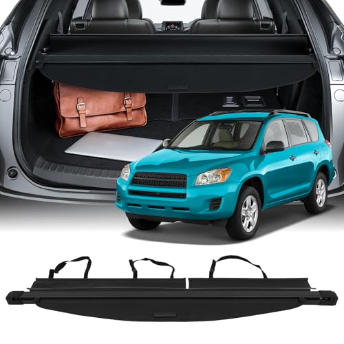 SCITOO Cargo Cover 2006-2008 for T-oyota RAV4 2.4L 2009-2012 for T-oyota RAV4 2.5L 2006-2012 for T-oyota RAV4 3.5L Upgraded Retractable Rear Trunk Cover with Aluminum PVC&Plastic - size: 55 In, style: 2006-2008 for T-oyota RAV