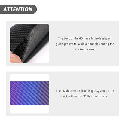 4PCS Car Door Sill Protector with Scraper,Carbon Fiber Car Door Protector Edge Guards for Front Rear Door Sills,Universal Anti-Scratch Car Door Threshold Strips (Pink)