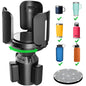 Upgraded 64oz Large Cup Holder Expander with Coaster for Car, Expandable Cup Holder Adapter with Adjustable Base, Universal Compatible with Yeti, Hydro Flasks, Owala, Other Big Bottles Mugs Drinks
