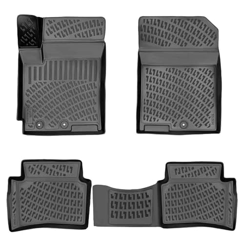 RizLiner Floor Mats Compatible with Kia Rio & Rio 5 Door 2018-2023 Custom Fit Rubber 3D Car Mats Laser Measured Floor Liners All Weather Heavy Duty Waterproof Odorless Non-Slip TPE (Front & Rear) - size: Rio 2018-2023