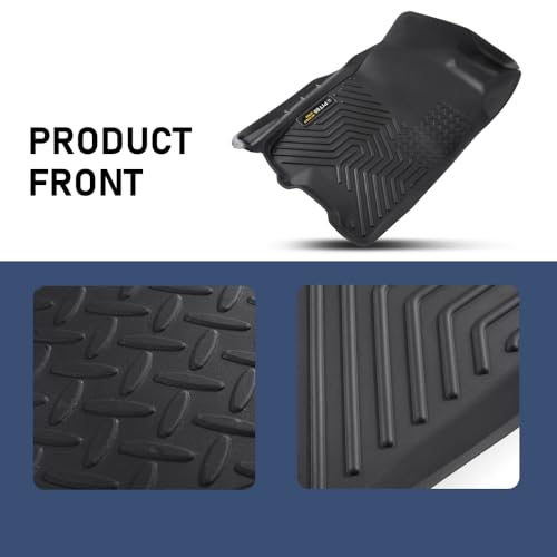 PIT66 Floor Mats Set Compatible with 2009-2018 Dodge Ram Crew Cab, (Not Fit Tradesman Quad Cab) TPE 3-Piece Premium, Black All Weather Protection Floor Liners Mats Set (4 Full Size Doors) - size: Fit Dodge Ram Crew Cab 2009-2018 | 3PCS