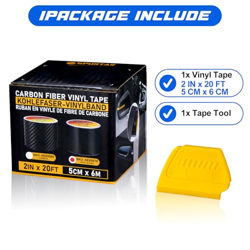 Spurtar Gloss Black Vinyl Wrap 2 Inch x 20ft Satin Black Vinyl Car Tape Adhesive Chrome Delete Automotive Tape for Vehicle Exterior Accessories DIY Car Wrapping Paper Vehicle Door Edge Sticker - size: 2 in x 20 ft