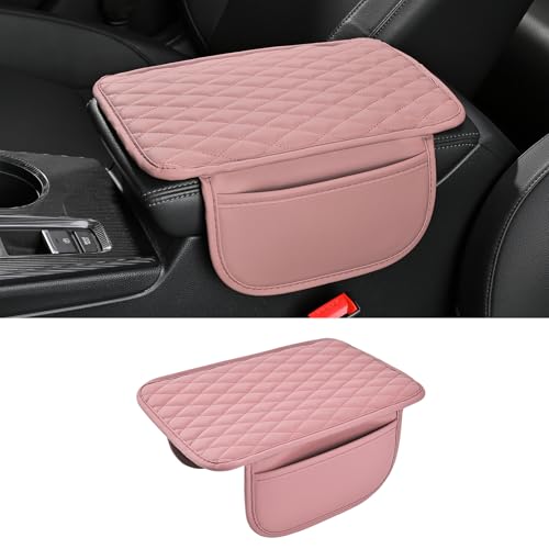Arm Rest Cover for Car, Microfiber Leather Universal Car Console Covers Accessories with 2 Storage Bags, Pink - color: Pink